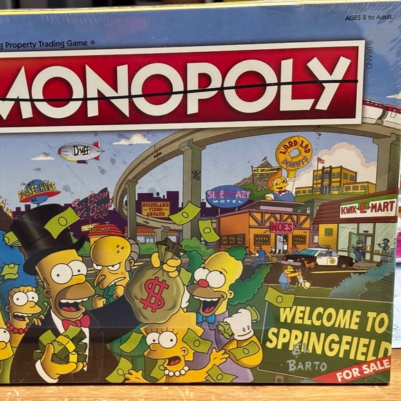THE SIMPSONS MONOPOLY BOARD GAME. Still in original plastic wrap. UNOPENED - Picture 2 of 6
